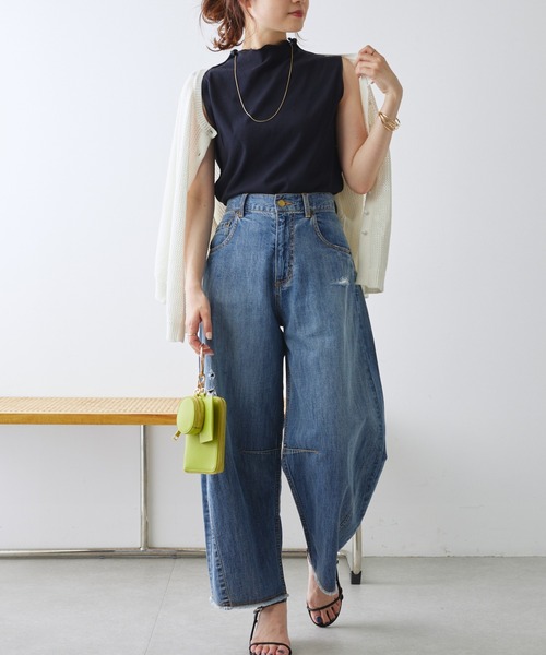 PUAL CE CIN(ピュアルセシン)の「シアーリブメロープチハイネックノースリーブ(その他トップス・レディース・イエロー/ネイビー/ミント/オフホワイト/ブルー/サーモンピンク/イエロー系・FREE)」の19枚目の写真