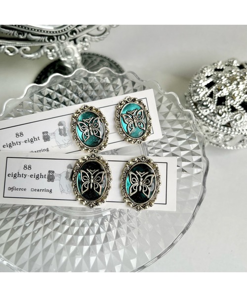 tone（トーン）の「【88eighty-eight】ミニバタフライミラーカラーピアス(MA)（ピアス（両耳用）・レディース・パープル系その他・FREE）」の6枚目の写真