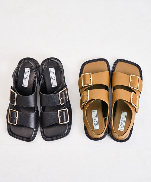 NICAL（ニカル）の「【本革】【NICAL】ワイドベルトバックストラップサンダル/34204（サンダル・レディース・ブラウン/ブラック・S/M/L/LL）」の3枚目の写真