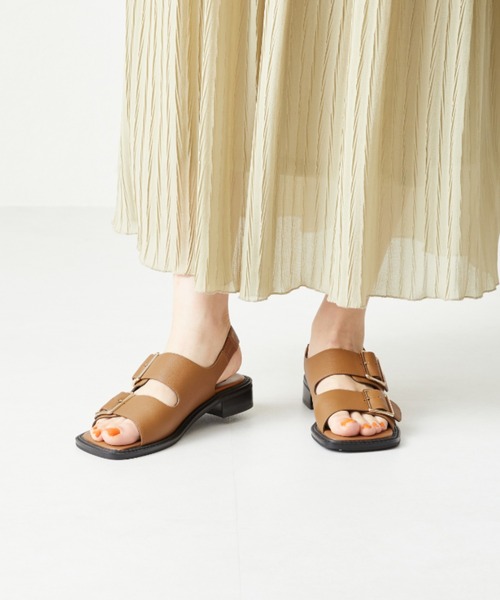 NICAL（ニカル）の「【本革】【NICAL】ワイドベルトバックストラップサンダル/34204（サンダル・レディース・ブラウン/ブラック・S/M/L/LL）」の6枚目の写真