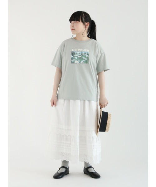 Samansa Mos2（サマンサ モスモス）の「転写プリントTシャツ（Tシャツ/カットソー・レディース・チャコールグレー/オフホワイト/ミント/キナリ・ﾌﾘ-）」の20枚目の写真