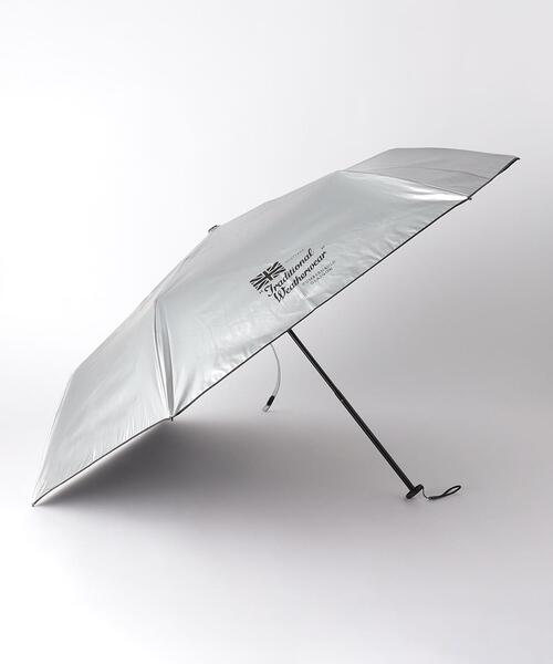トラディショナルウェザーウェア　別注　シルバー　ロゴ入　晴雨兼用折りたたみ　日傘 Traditional Weatherwear（トラディショナルウェザーウェア）の
