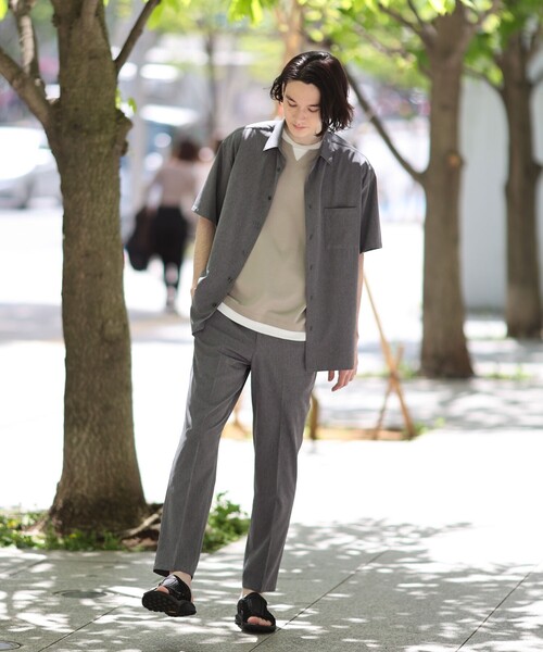 THE SHOP TK （ザ ショップ ティーケー ）の「◆【軽量/360°ストレッチ/シワになりにくい】エアドライレギュラーカラーシャツ（シャツ/ブラウス・メンズ・ライトブルー/カーキ/ライトグレー/ダークグレー・03/01/02/04）」の9枚目の写真