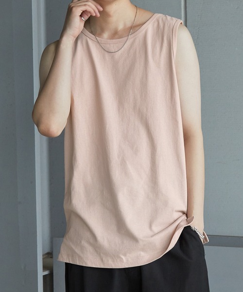 Anchor Smith(アンカー スミス)の「サイドスリットロングレイヤードタンクトップ(タンクトップ・メンズ・ブルー系/ライトグレー/ピンク系/アッシュグレー/ホワイト/ブラック/チャコールグレー/グレイッシュベージュ/グリーン系/バーガンディー/レッド系・M/L/S)」の9枚目の写真