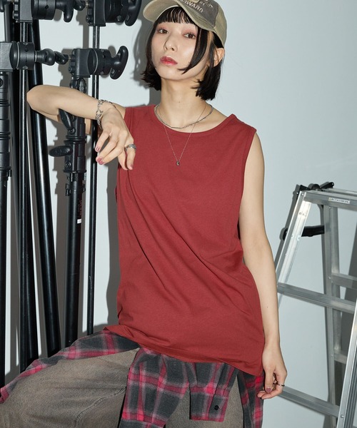 Anchor Smith(アンカー スミス)の「サイドスリットロングレイヤードタンクトップ(タンクトップ・メンズ・ブルー系/ライトグレー/ピンク系/アッシュグレー/ホワイト/ブラック/チャコールグレー/グレイッシュベージュ/グリーン系/バーガンディー/レッド系・M/L/S)」の11枚目の写真