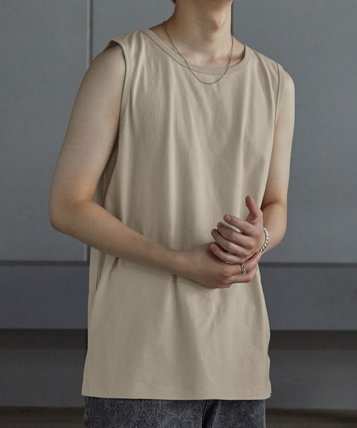 Anchor Smith(アンカー スミス)の「サイドスリットロングレイヤードタンクトップ(タンクトップ・メンズ・ブルー系/ライトグレー/ピンク系/アッシュグレー/ホワイト/ブラック/チャコールグレー/グレイッシュベージュ/グリーン系/バーガンディー/レッド系・M/L/S)」の6枚目の写真