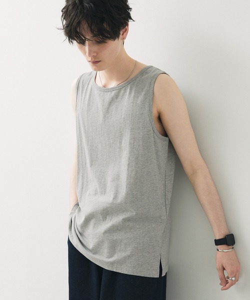 Anchor Smith(アンカー スミス)の「サイドスリットロングレイヤードタンクトップ(タンクトップ・メンズ・ブルー系/ライトグレー/ピンク系/アッシュグレー/ホワイト/ブラック/チャコールグレー/グレイッシュベージュ/グリーン系/バーガンディー/レッド系・M/L/S)」の5枚目の写真