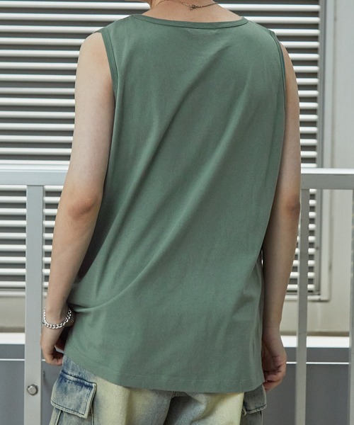 Anchor Smith(アンカー スミス)の「サイドスリットロングレイヤードタンクトップ(タンクトップ・メンズ・ブルー系/ライトグレー/ピンク系/アッシュグレー/ホワイト/ブラック/チャコールグレー/グレイッシュベージュ/グリーン系/バーガンディー/レッド系・M/L/S)」の14枚目の写真