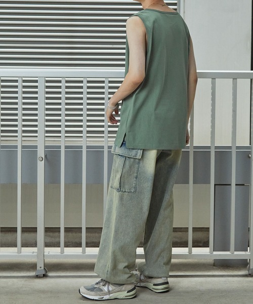 Anchor Smith(アンカー スミス)の「サイドスリットロングレイヤードタンクトップ(タンクトップ・メンズ・ブルー系/ライトグレー/ピンク系/アッシュグレー/ホワイト/ブラック/チャコールグレー/グレイッシュベージュ/グリーン系/バーガンディー/レッド系・M/L/S)」の16枚目の写真