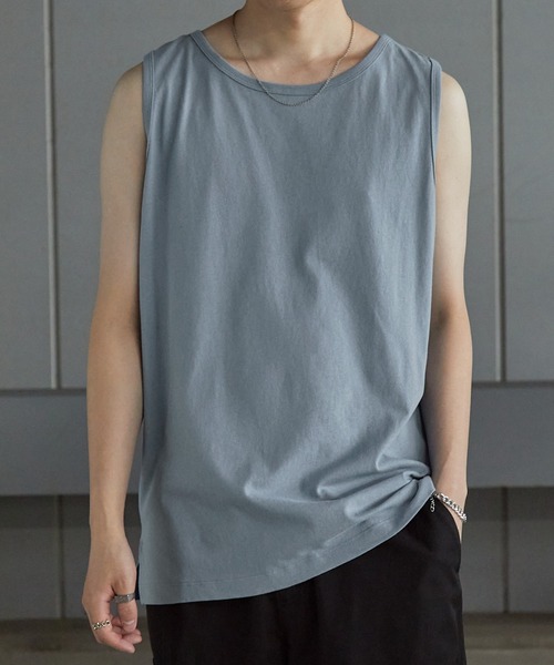 Anchor Smith(アンカー スミス)の「サイドスリットロングレイヤードタンクトップ(タンクトップ・メンズ・ブルー系/ライトグレー/ピンク系/アッシュグレー/ホワイト/ブラック/チャコールグレー/グレイッシュベージュ/グリーン系/バーガンディー/レッド系・M/L/S)」の20枚目の写真