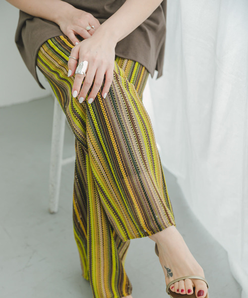 ITEMS URBANRESEARCH（アイテムズ アーバンリサーチ）の「カラーレースパンツ（その他パンツ・レディース・ブラック/ベージュ/グリーン系その他/ブルー系その他・FREE）」の9枚目の写真