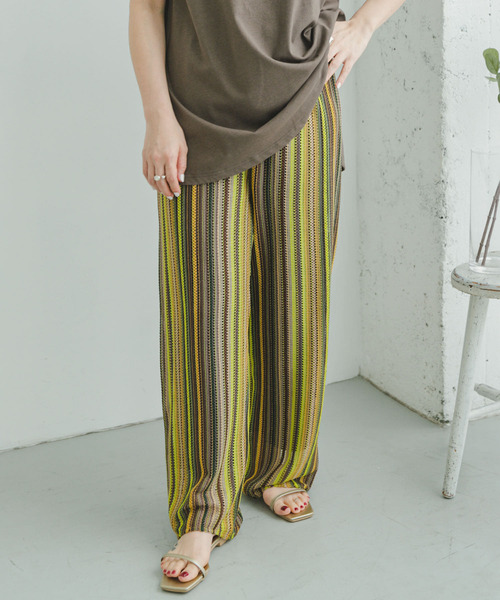 ITEMS URBANRESEARCH（アイテムズ アーバンリサーチ）の「カラーレースパンツ（その他パンツ・レディース・ブラック/ベージュ/グリーン系その他/ブルー系その他・FREE）」の10枚目の写真