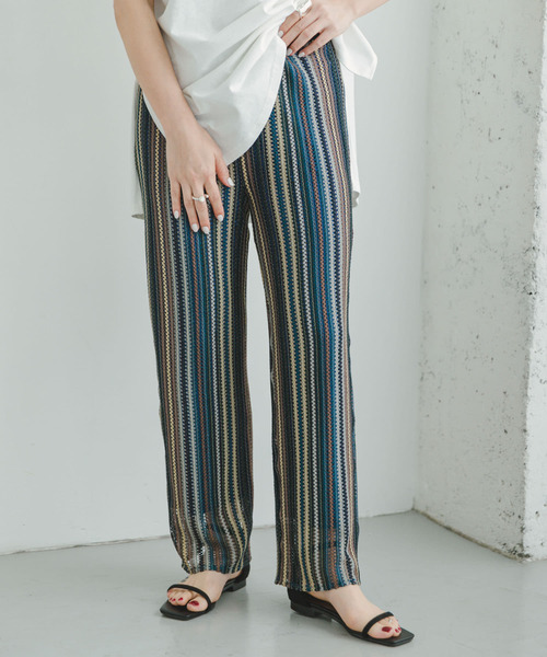 ITEMS URBANRESEARCH（アイテムズ アーバンリサーチ）の「カラーレースパンツ（その他パンツ・レディース・ブラック/ベージュ/グリーン系その他/ブルー系その他・FREE）」の18枚目の写真