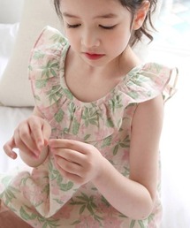 Rora | ライラ 綿トップス / 花柄 花 フリル ボタニカル(Tシャツ/カットソー)