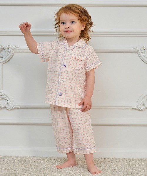 combimini（コンビミニ）の「おなか安心ボタン付き ガーゼ半袖前開き