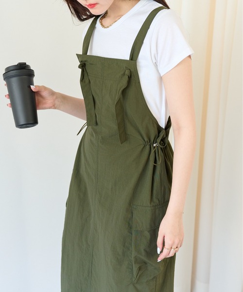 ECRIRE（エクリール）の「ミリタリーパラシュートジャンパースカート（ジャンパースカート・レディース・ブラック/カーキ・M）」の20枚目の写真