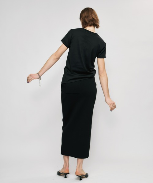 led.tokyo（レッドトウキョウ）の「【led.tokyo】LOVE BOAT/ラブボート アシンメトリースリットTシャツ（Tシャツ/カットソー・レディース・ホワイト/ブラック・FREE）」の9枚目の写真