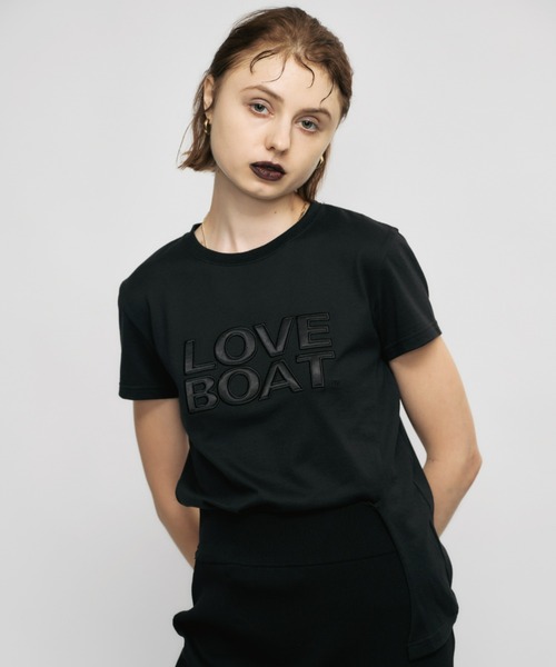 led.tokyo（レッドトウキョウ）の「【led.tokyo】LOVE BOAT/ラブボート アシンメトリースリットTシャツ（Tシャツ/カットソー・レディース・ホワイト/ブラック・FREE）」の5枚目の写真