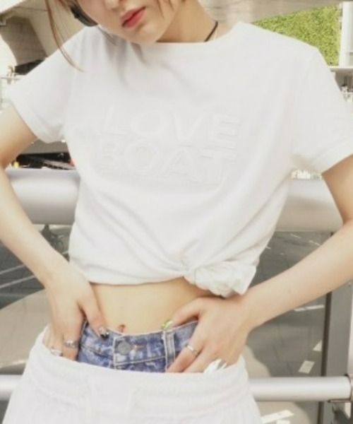 led.tokyo（レッドトウキョウ）の「【led.tokyo】LOVE BOAT/ラブボート アシンメトリースリットTシャツ（Tシャツ/カットソー・レディース・ホワイト/ブラック・FREE）」の14枚目の写真