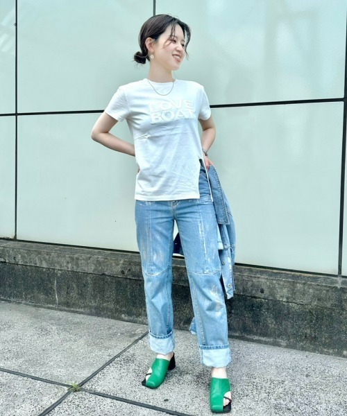 led.tokyo（レッドトウキョウ）の「【led.tokyo】LOVE BOAT/ラブボート アシンメトリースリットTシャツ（Tシャツ/カットソー・レディース・ホワイト/ブラック・FREE）」の15枚目の写真