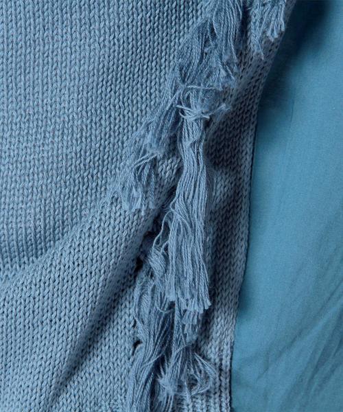 Another Edition（アナザーエディション）の「フリンジメッシュコンビプルオーバー/AEBC フリンジ MESH COMBI PO◆（ニット/セーター・レディース・ホワイト/ターコイズブルー・フリー）」の10枚目の写真