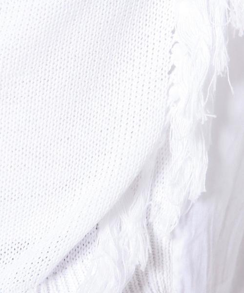Another Edition（アナザーエディション）の「フリンジメッシュコンビプルオーバー/AEBC フリンジ MESH COMBI PO◆（ニット/セーター・レディース・ホワイト/ターコイズブルー・フリー）」の13枚目の写真