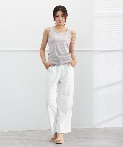 Esime(エシミー)の「【同色2枚セット】冷感/吸水速乾/抗菌防臭 インナータンクトップ(タンクトップ・レディース・グレイッシュベージュ/ブラック/ホワイト・S/M/L/LL)」の5枚目の写真