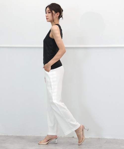Esime(エシミー)の「【同色2枚セット】冷感/吸水速乾/抗菌防臭 インナータンクトップ(タンクトップ・レディース・グレイッシュベージュ/ブラック/ホワイト・S/M/L/LL)」の22枚目の写真