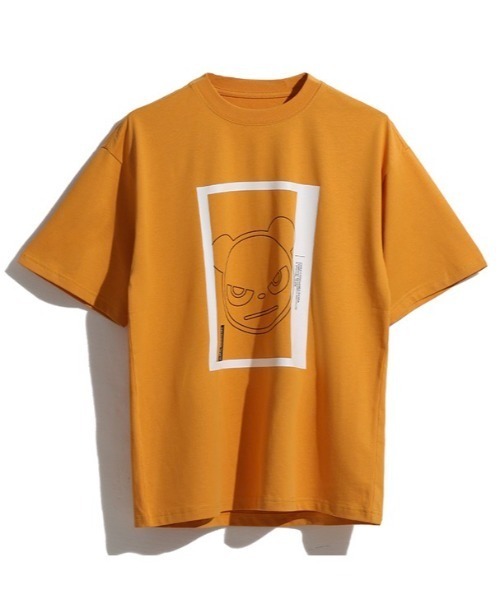 HIPANDA(ハイパンダ)の「HIPANDA ハイパンダ メンズ プリント Tシャツ(Tシャツ/カットソー・メンズ・イエロー/ブルー・SMALL/MEDIUM/LARGE/X-LARGE/XX-LARGE)」の2枚目の写真
