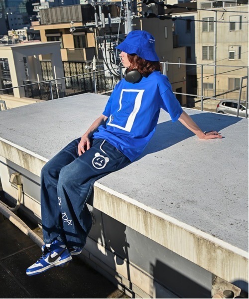 HIPANDA(ハイパンダ)の「HIPANDA ハイパンダ メンズ プリント Tシャツ(Tシャツ/カットソー・メンズ・イエロー/ブルー・SMALL/MEDIUM/LARGE/X-LARGE/XX-LARGE)」の6枚目の写真