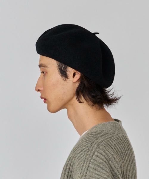 OVERRIDE(オーバーライド)の「OVERRIDE EX FINE LAMBS TAM BERET / オーバーライド(ハンチング/ベレー帽・メンズ・ブラック/グレー/ブルー・57~59cm)」の5枚目の写真