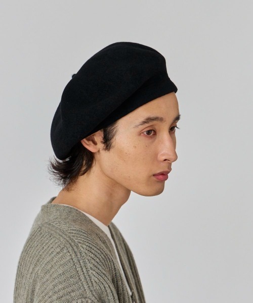 OVERRIDE(オーバーライド)の「OVERRIDE EX FINE LAMBS TAM BERET / オーバーライド(ハンチング/ベレー帽・メンズ・ブラック/グレー/ブルー・57~59cm)」の11枚目の写真