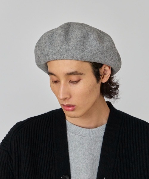 OVERRIDE(オーバーライド)の「OVERRIDE EX FINE LAMBS TAM BERET / オーバーライド(ハンチング/ベレー帽・メンズ・ブラック/グレー/ブルー・57~59cm)」の18枚目の写真