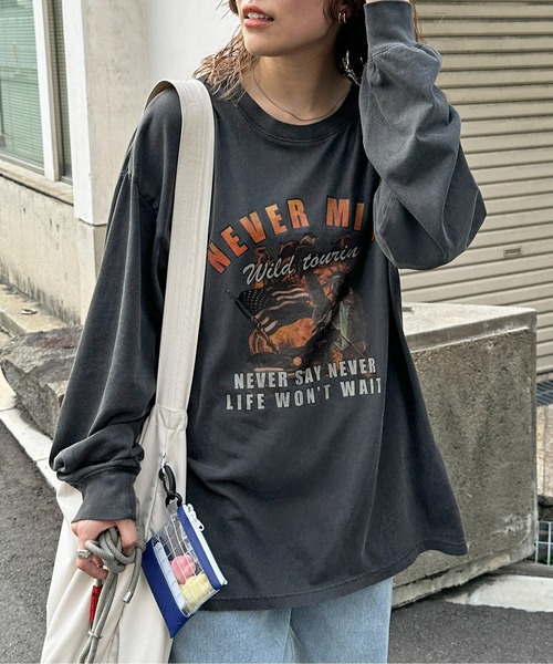CPCM（シーピーシーエム）の「ピグメントロックロンT（Tシャツ/カットソー・メンズ・チャコールグレー/ブラック/ブラック系その他・MEDIUM/LARGE）」の2枚目の写真