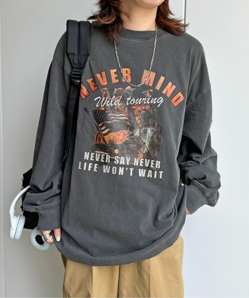 CPCM（シーピーシーエム）の「ピグメントロックロンT（Tシャツ/カットソー・メンズ・チャコールグレー/ブラック/ブラック系その他・MEDIUM/LARGE）」の4枚目の写真