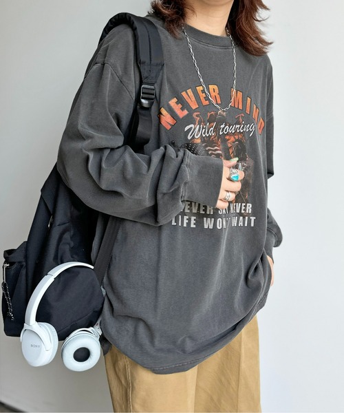 CPCM（シーピーシーエム）の「ピグメントロックロンT（Tシャツ/カットソー・メンズ・チャコールグレー/ブラック/ブラック系その他・MEDIUM/LARGE）」の6枚目の写真