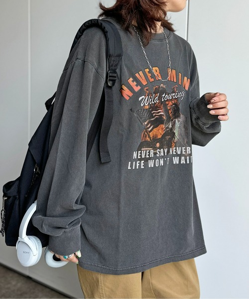 CPCM（シーピーシーエム）の「ピグメントロックロンT（Tシャツ/カットソー・メンズ・チャコールグレー/ブラック/ブラック系その他・MEDIUM/LARGE）」の11枚目の写真