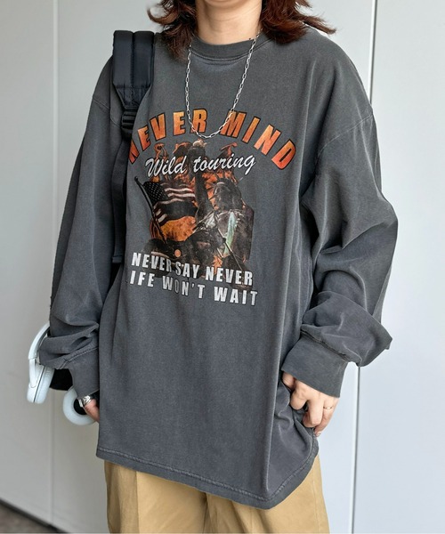 CPCM（シーピーシーエム）の「ピグメントロックロンT（Tシャツ/カットソー・メンズ・チャコールグレー/ブラック/ブラック系その他・MEDIUM/LARGE）」の13枚目の写真