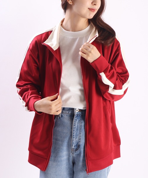 WESTSEA(ウエストシー)の「長袖 ライントラックジャケット(ジャージ・レディース・ブラック/ナチュラル/グリーン/ワイン/オレンジ/ベージュ系その他/ネイビー/イエロー/ベージュ系その他2/サックスブルー/ブルー・L/M)」の10枚目の写真