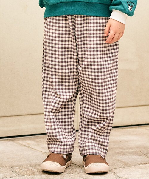 apres les cours(アプレレクール)の「ゆったりテーパードパンツ/7days Style pants(その他パンツ・キッズ・ブラウン/アイボリー/チェック/チャコール・110/120/80/90/100/130)」の4枚目の写真