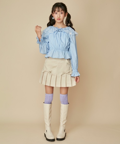 JENNI love(ジェニィラブ)の「取り外しフリルカラートップス(Tシャツ/カットソー・キッズ・ピンク/サックスブルー/オフホワイト・130cm/140cm/150cm/160cm)」の10枚目の写真