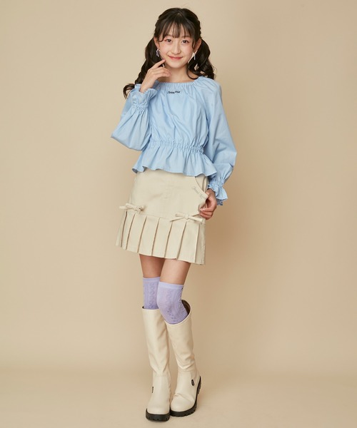 JENNI love(ジェニィラブ)の「取り外しフリルカラートップス(Tシャツ/カットソー・キッズ・ピンク/サックスブルー/オフホワイト・130cm/140cm/150cm/160cm)」の13枚目の写真