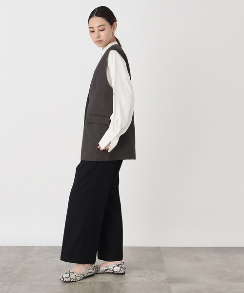 THE SHOP TK (ザ ショップ ティーケー )の「◆【セットアップ可】ウール調ノーカラージレ/手洗い可(ベスト・レディース・ベージュ/チャコールグレー・99)」の22枚目の写真