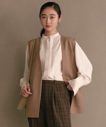 THE SHOP TK （ザ ショップ ティーケー ）の「◆【セットアップ可】ウール調ノーカラージレ/手洗い可（ベスト）」
