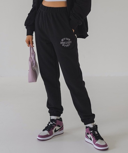 BITTER CELLS（ビターセルズ）の「BITTER CELLS／W JOGGERパンツ 2163833（スウェットパンツ・レディース・ブラック/レッド・SMALL/MEDIUM）」の2枚目の写真