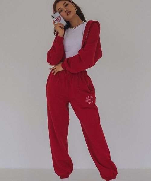 BITTER CELLS（ビターセルズ）の「BITTER CELLS／W JOGGERパンツ 2163833（スウェットパンツ・レディース・ブラック/レッド・SMALL/MEDIUM）」の8枚目の写真