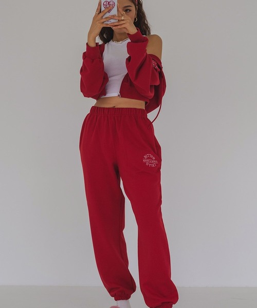 BITTER CELLS（ビターセルズ）の「BITTER CELLS／W JOGGERパンツ 2163833（スウェットパンツ・レディース・ブラック/レッド・SMALL/MEDIUM）」の9枚目の写真