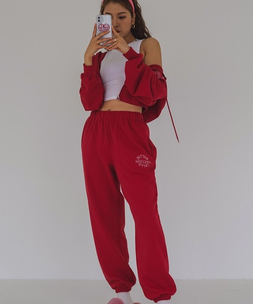 BITTER CELLS（ビターセルズ）の「BITTER CELLS／W JOGGERパンツ 2163833（スウェットパンツ・レディース・ブラック/レッド・SMALL/MEDIUM）」の10枚目の写真