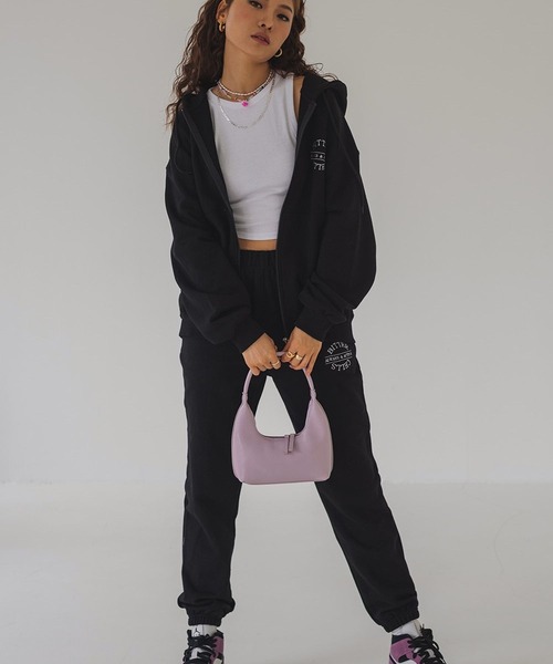 BITTER CELLS（ビターセルズ）の「BITTER CELLS／W JOGGERパンツ 2163833（スウェットパンツ・レディース・ブラック/レッド・SMALL/MEDIUM）」の4枚目の写真