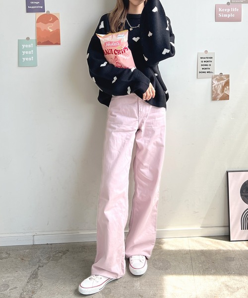 Futier land(フューティアランド)の「ハート柄ニットプルオーバー(ニット/セーター・レディース・アイボリー/ブラック・FREE)」の22枚目の写真